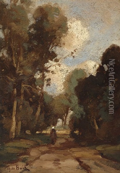 Country Road Oil Painting - Theophile De Bock