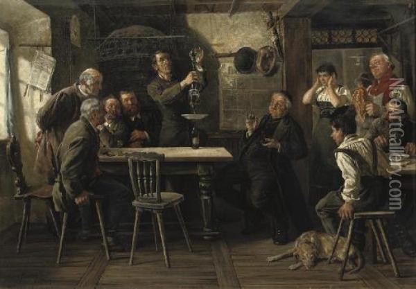 The Party Trick Oil Painting - Josef Edgar Kleinert