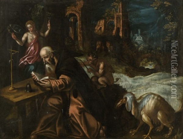 La Tentation De Saint Antoine Oil Painting - Luis Tristan De Escamilla