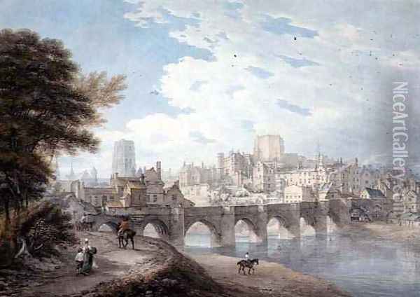 North East View of Durham Oil Painting - Thomas Hearne