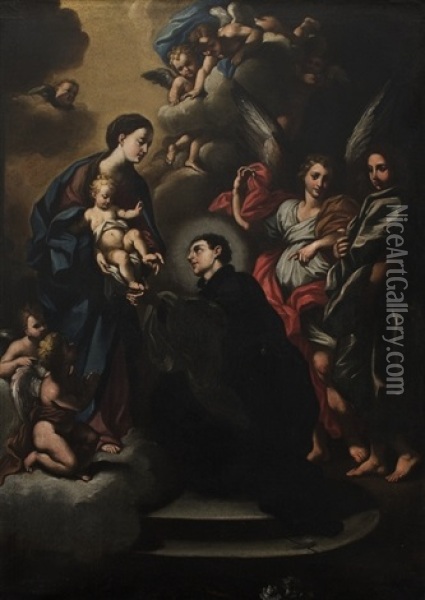 Apparizione Della Madonna Con Il Bambino A San Stanislao Kostka Oil Painting - Carlo Maratta