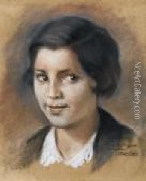 Retrato De Alumna Oil Painting - Ignacio Diaz Olano
