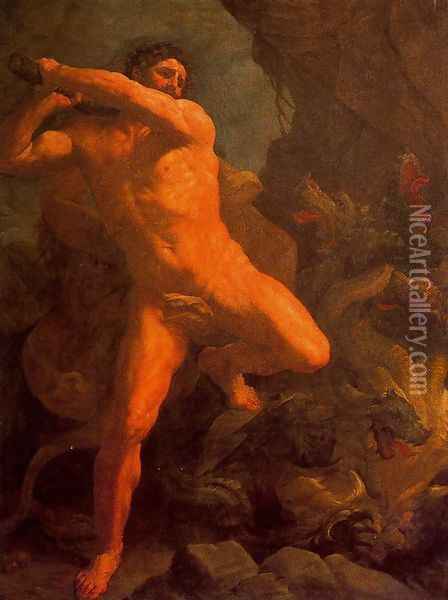 Hercules Vanquishing the Hydra Oil Painting - Guido Reni