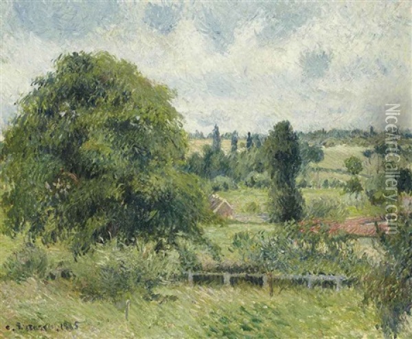 Le Grand Noyer Dans Le Pre, Eragny Oil Painting - Camille Pissarro