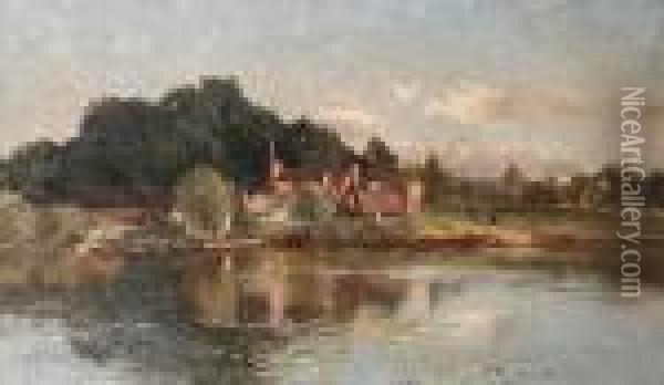A View On The Thames Oil Painting - Ernest Parton
