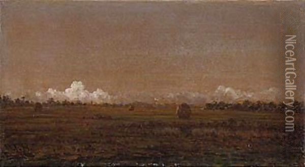 Low clouds over a marsh Oil Painting - Martin Johnson Heade