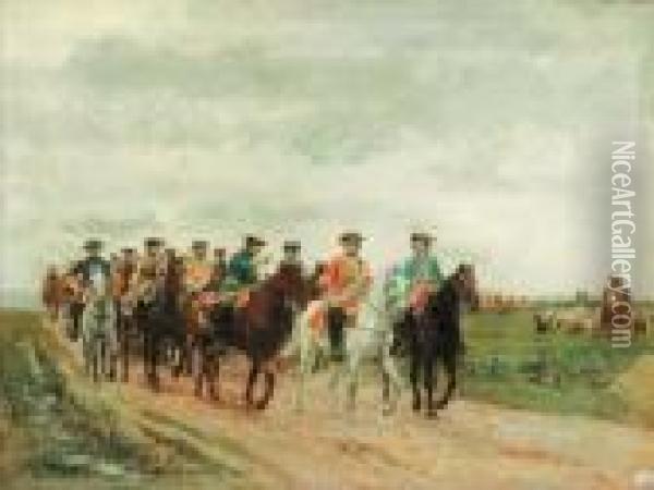 Maurice, Comte De Saxe Leading His Troops Oil Painting - Jean-Louis-Ernest Meissonier