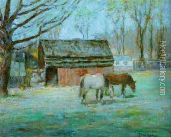 Long Island Barn Oil Painting - Paul Bernard King