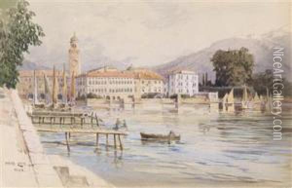 A Motiffrom Riva On Gardasee Oil Painting - Fritz Lach