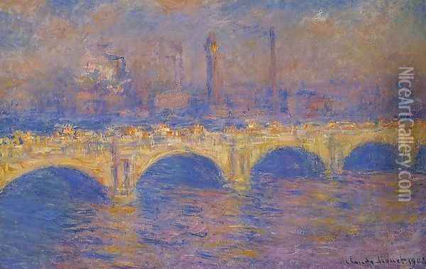 Waterloo Bridge, Sunlight Effect III Oil Painting - Claude Oscar Monet