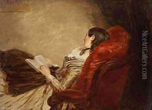 Sketch of the Artists Wife Asleep in a Chair Oil Painting - William Powell Frith