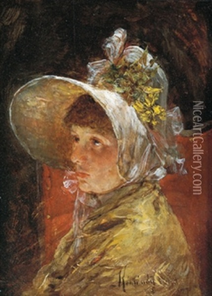 Damenbildnis Oil Painting - Jenoe (Eugen) Kemendy