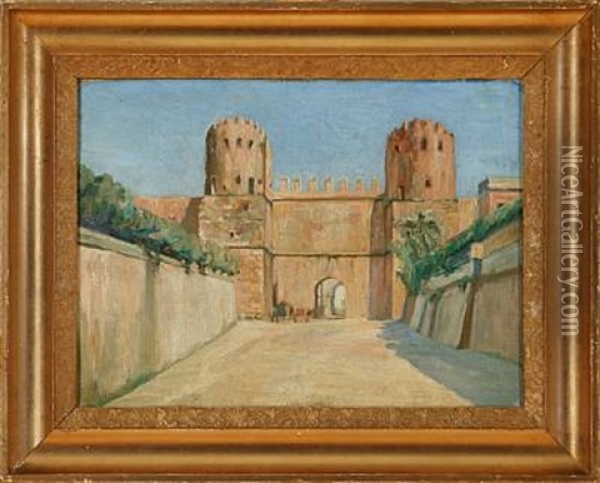 Porta S. Sebastiano, Rom Oil Painting - Johan Rohde