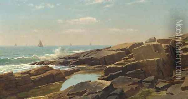 Rocks at Narragansett, Rhode Island Oil Painting - William Stanley Haseltine