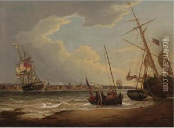 The Ship Oil Painting - Robert Salmon