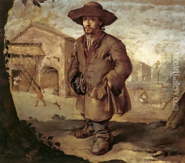 The Dwarf Oil Painting - Giacomo Ceruti (Il Pitocchetto)