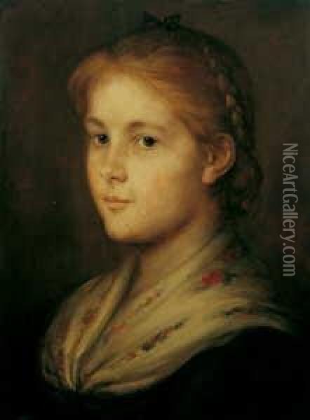 Blondes Madchen. Oil Painting - Franz Von Defregger