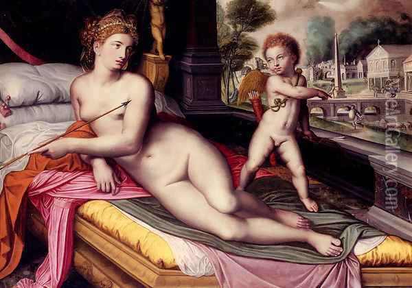 Venus And Cupid Oil Painting - Willem Adriaensz Key