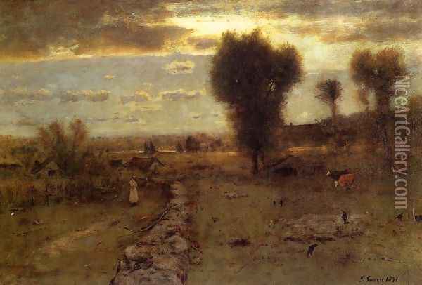 The Clouded Sun Oil Painting - George Inness