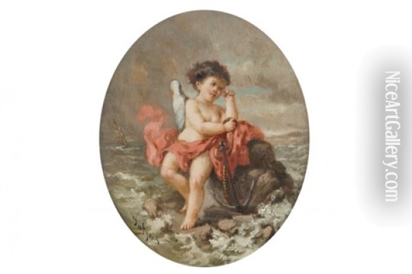 Angel With An Anchor Oil Painting - Sir Edwin Landseer Lutyens