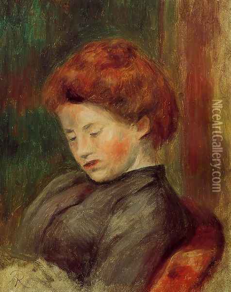 Woman's Head V Oil Painting - Pierre Auguste Renoir