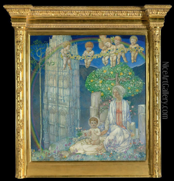 Our Lady Of Promise (la Madonna Di Promessa) Oil Painting - Edward Reginald Frampton