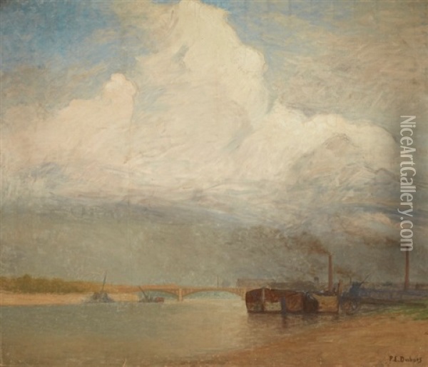 La Seine Et Le Pont De Charenton Oil Painting - Paul Emile Dubois