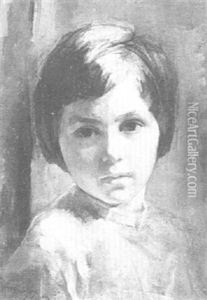 Portrait Of A Young Girl Oil Painting - Alice Mary Burton