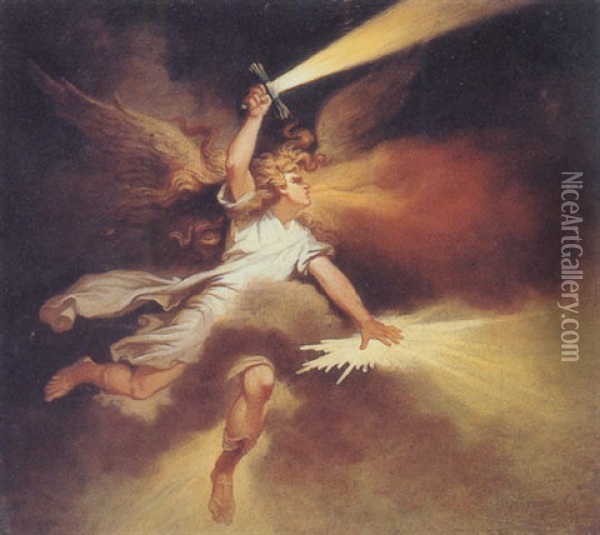 An Angel Oil Painting - Philip James de Loutherbourg