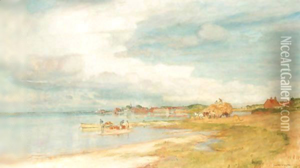 A View Of Bosham Harbour Oil Painting - Charles William Wyllie