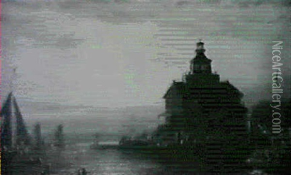 A Dream Of Venice, In The Bay Of New York Oil Painting - James Fairman
