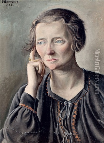 Portrait De Femme Oil Painting - Francois Emile Barraud