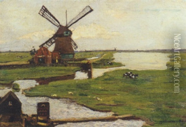 Le Moulin Oil Painting - Guillaume Georges Roger