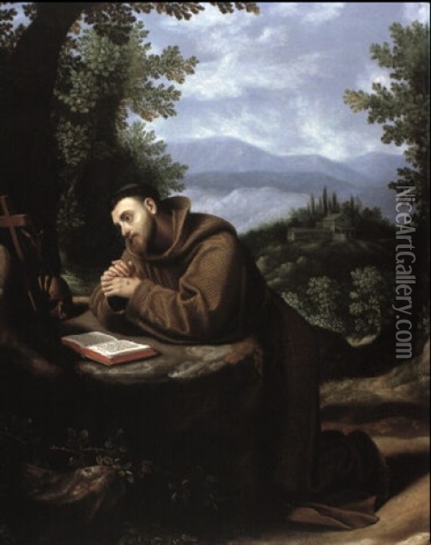 Saint Francis At Prayer Oil Painting - Cristofano Allori