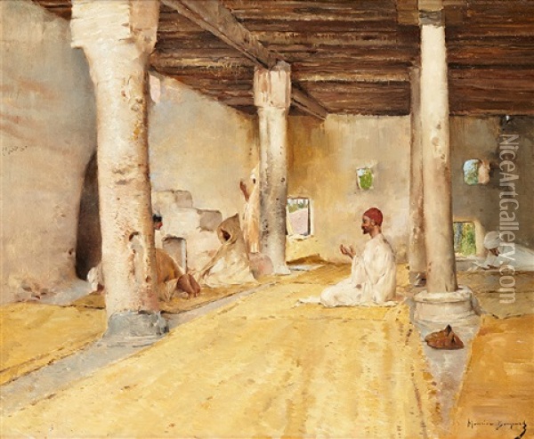 Mosquee De Sidi Mohammed, Chetma Oil Painting - Maurice Bompard