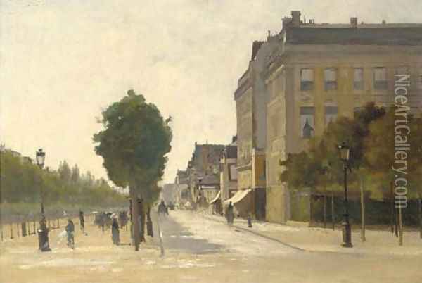 A Parisian boulevard Oil Painting - Luigi Loir