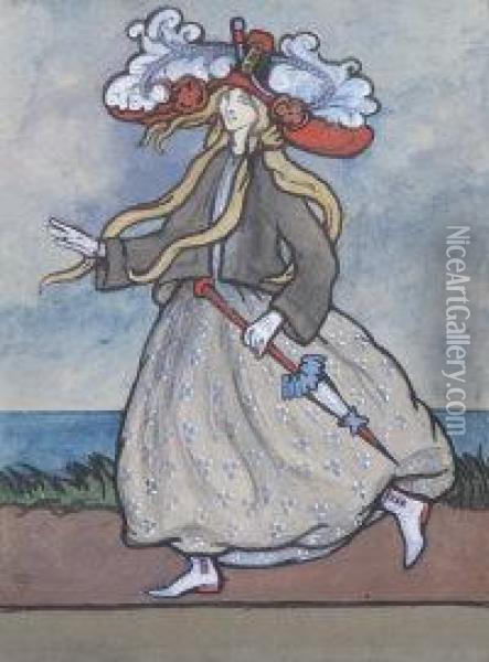 A Seaside Stroll Oil Painting - Mary Cottenham Yeats