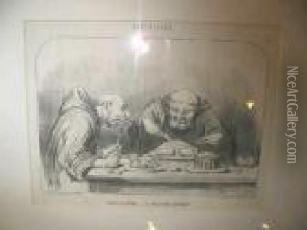 Capucinade: La Pauvrete Contente Oil Painting - Honore Daumier