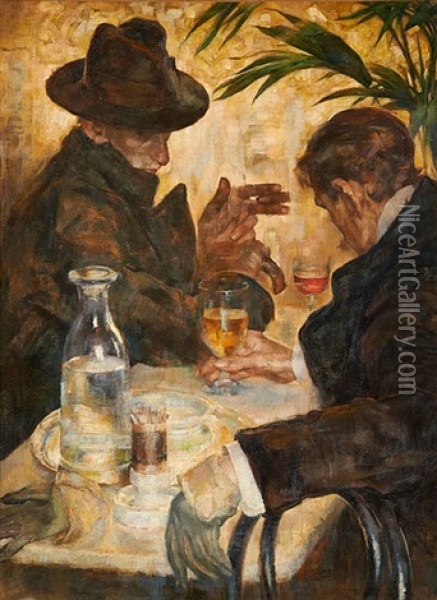 La Conversation (1915-1920) Oil Painting - Arthur Navez