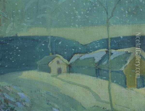 Winter Homestead, The Laurentians Oil Painting - Frank Charles Hennessey