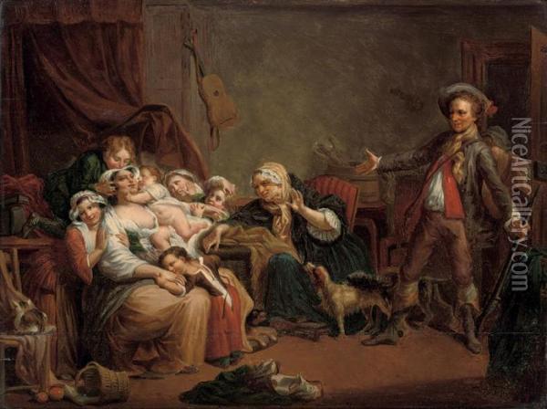 The Return Of The Hunter Oil Painting - Jean Baptiste Greuze