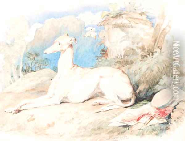A greyhound in an arcadian landscape Oil Painting - Sir Edwin Henry Landseer