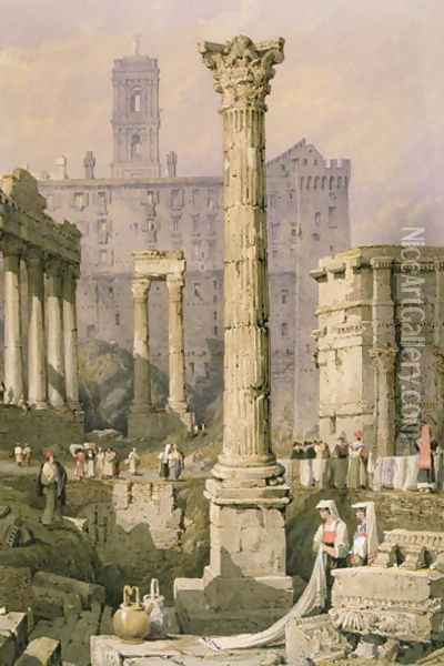 View of the Forum, Rome Oil Painting - Samuel Prout