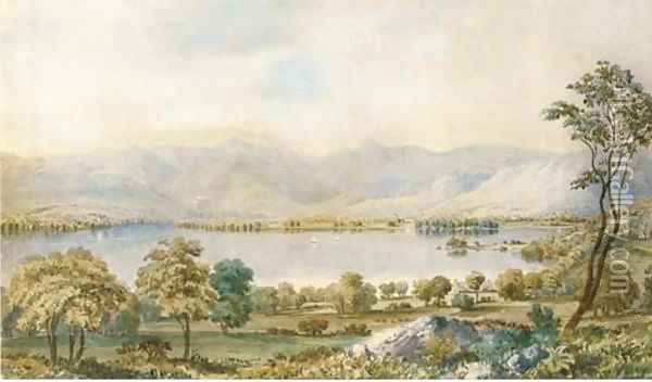 View of Borrowdale and Derwentwater; and Lake Windermere Oil Painting - William Taylor Longmire
