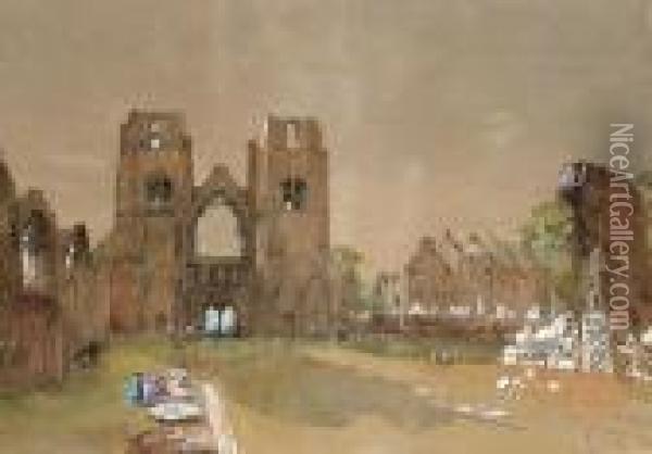Elgin Cathedral Oil Painting - Louise Rayner