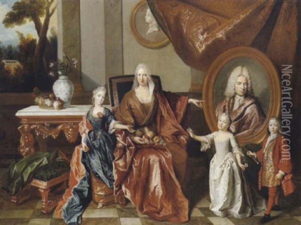 La Famille Bocquet Oil Painting - Nicolas de Largilliere