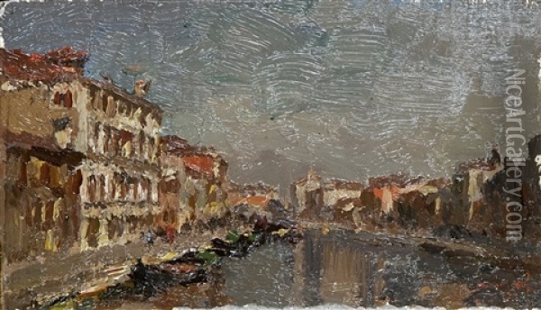 Venezia Oil Painting - Emmanuele Brugnoli