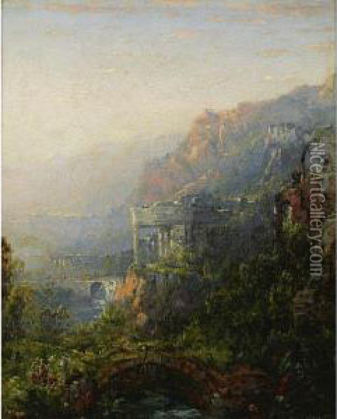 Italian Landscape Oil Painting - William Louis Sonntag
