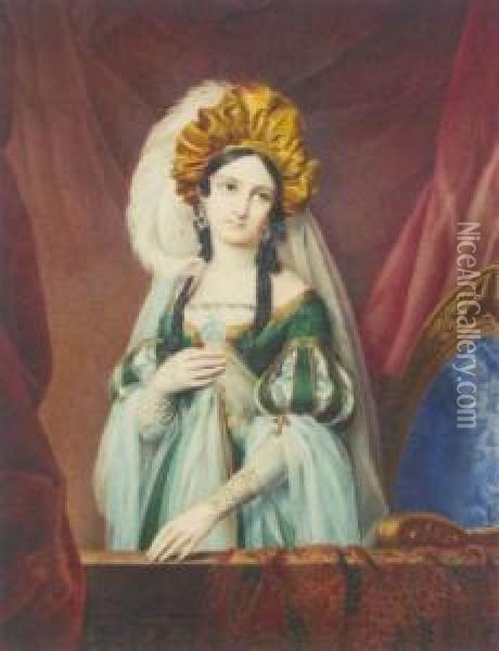 Portrait Presume De La Princesse Mathilde De Wurstenberg Oil Painting - Michel Ghislain Stapleaux