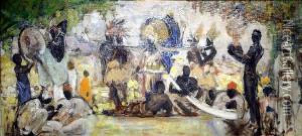 [marche Africain] Oil Painting - Fernand Allard L'Olivier